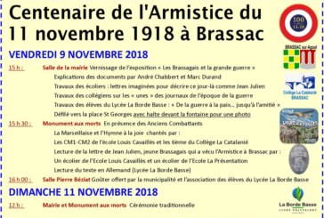 Commémoration du centenaire de l’armistice 14/18