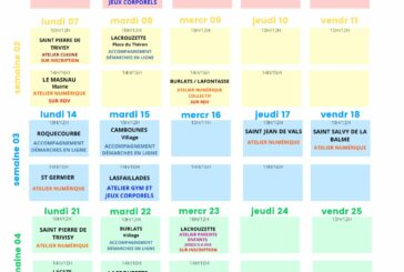 Planning du Landou pour le mois d’octobre