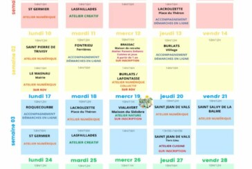 Planning du Landou pour le mois de février