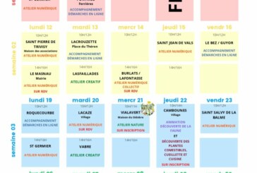 Planning du Landou pour le mois de mai