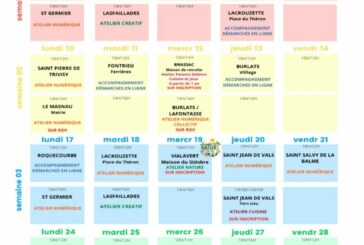 Planning du Landou pour le mois de juin