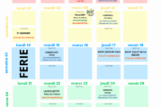 Planning du Landou pour le mois de juillet