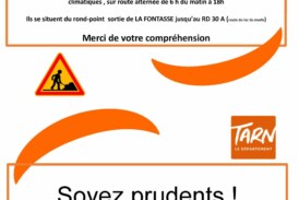 Réfection de la chaussée sur la RD622 commune de Burlats