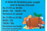 Horaires d’été de la mairie