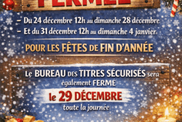 Fermeture exceptionnelle de la Mairie