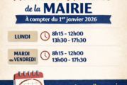 Nouveau horaires de la Mairie