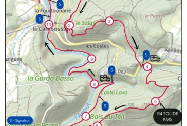 Brassacatrail : tracé de la ronde forestière et inscriptions