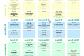 Planning du Landou pour le mois de mars