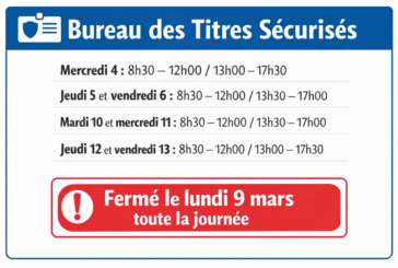 Fermeture exceptionnelle du Bureau des Titres Sécurisés
