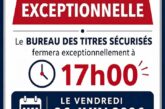 Fermeture exceptionnelle du Bureau des Titres Sécurisés
