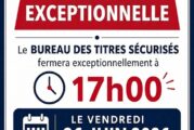 Fermeture exceptionnelle du Bureau des Titres Sécurisés