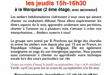 Chant choral à l&rsquo;Espace Culturel de la Marquise
